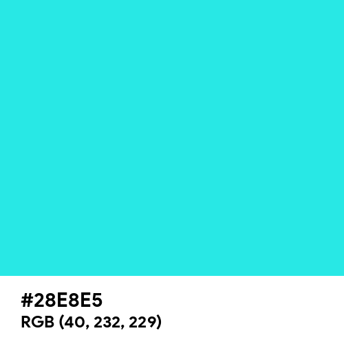 Fluorescent Blue (Hex code: 28E8E5) Thumbnail