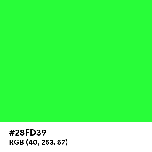 Neon Green (Hex code: 28FD39) Thumbnail