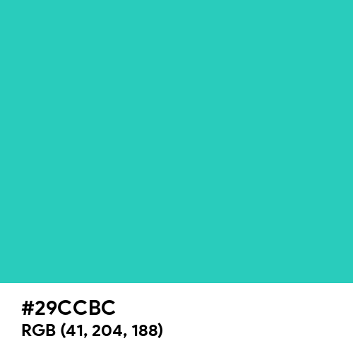 Maximum Blue Green (Hex code: 29CCBC) Thumbnail