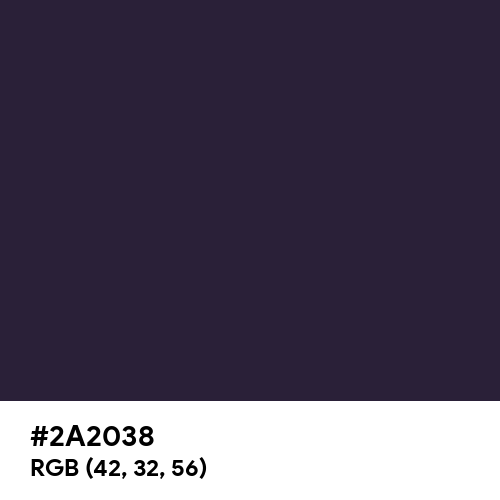 Dark Purple (Hex code: 2A2038) Thumbnail