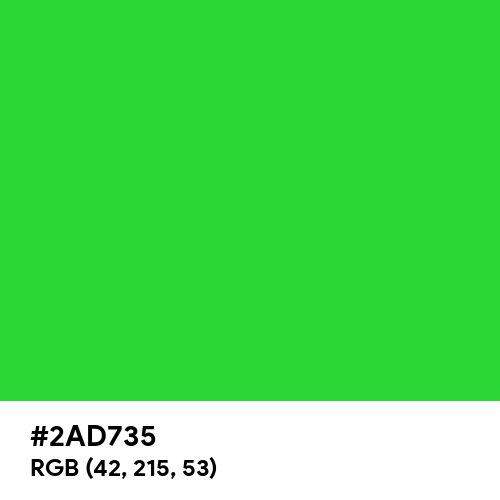 Lime Green (Hex code: 2AD735) Thumbnail