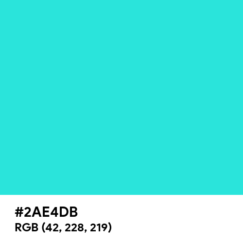 Turquoise (Hex code: 2AE4DB) Thumbnail