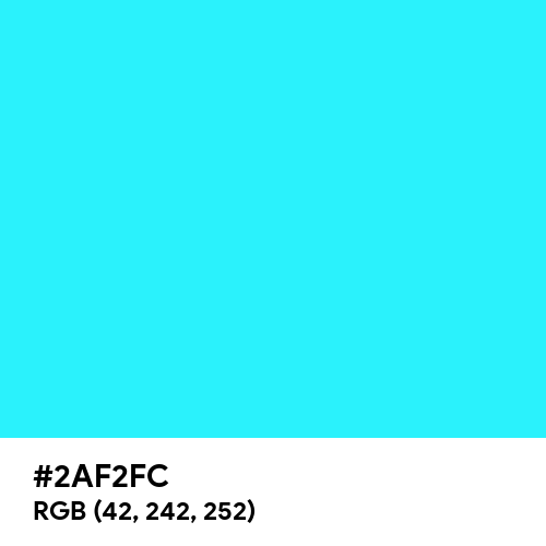Fluorescent Blue (Hex code: 2AF2FC) Thumbnail