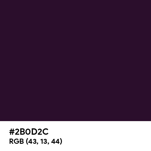 Dark Purple (Hex code: 2B0D2C) Thumbnail