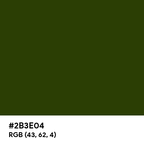 Pullman Green (Hex code: 2B3E04) Thumbnail