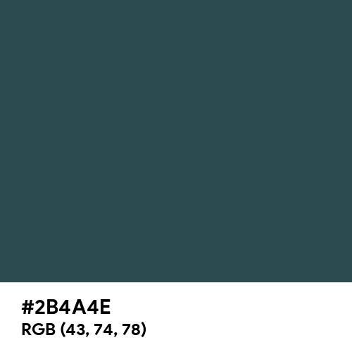 Dark Slate Gray (Hex code: 2B4A4E) Thumbnail