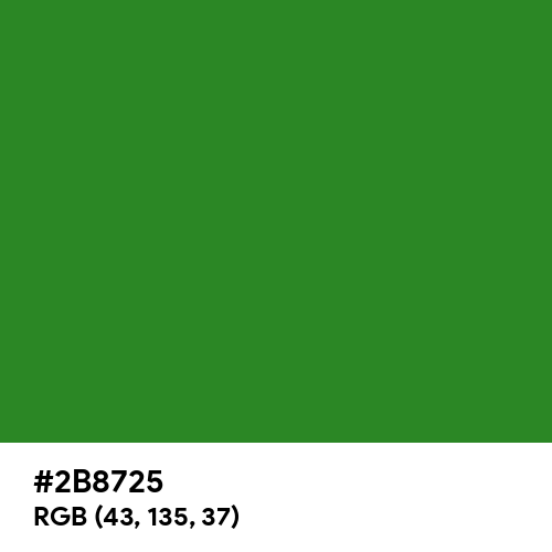 Temperamental Green (Hex code: 2B8725) Thumbnail
