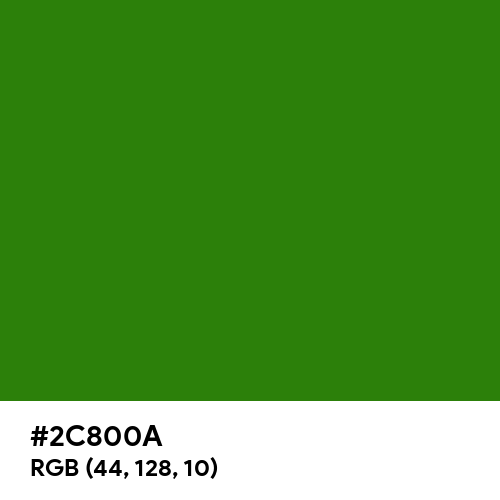Metallic Green (Hex code: 2C800A) Thumbnail