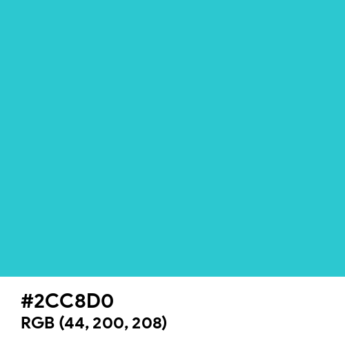 Maximum Blue Green (Hex code: 2CC8D0) Thumbnail