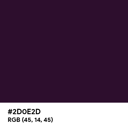 Dark Purple (Hex code: 2D0E2D) Thumbnail