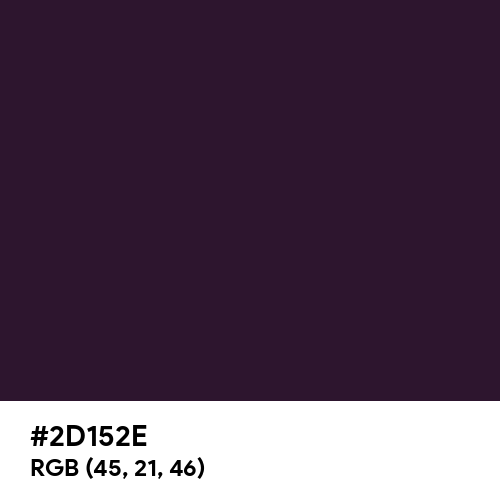 Dark Purple (Hex code: 2D152E) Thumbnail