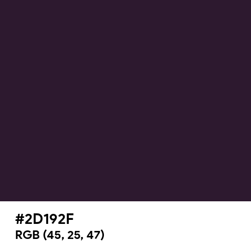 Dark Purple (Hex code: 2D192F) Thumbnail