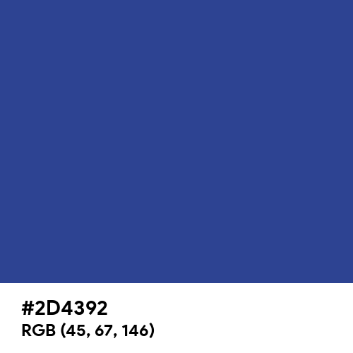 Dark Cornflower Blue (Hex code: 2D4392) Thumbnail