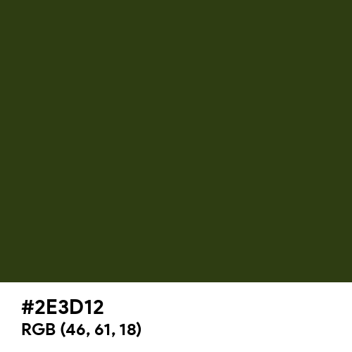 Pullman Green (Hex code: 2E3D12) Thumbnail