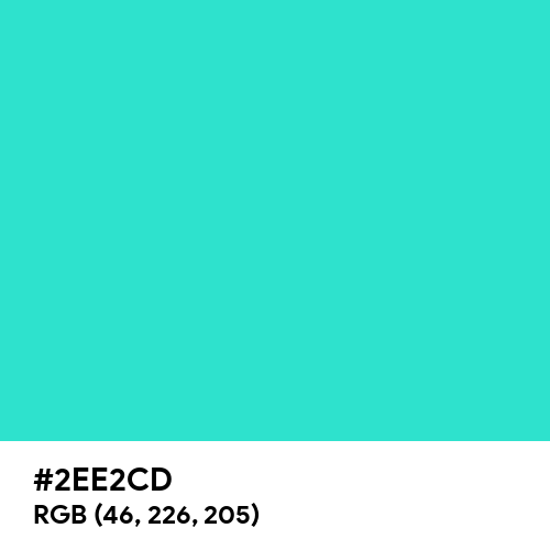 Turquoise (Hex code: 2EE2CD) Thumbnail