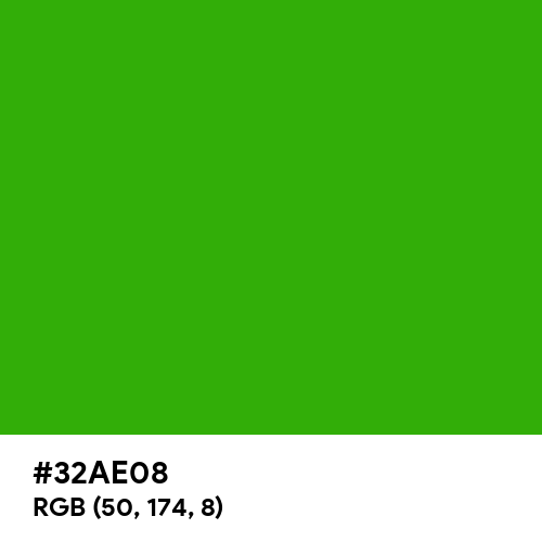 Yellow-Green (Color Wheel) (Hex code: 32AE08) Thumbnail