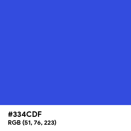 Palatinate Blue (Hex code: 334CDF) Thumbnail