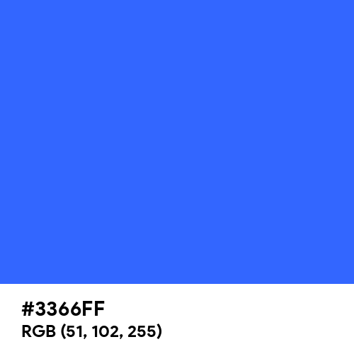 Ultramarine Blue (Hex code: 3366FF) Thumbnail