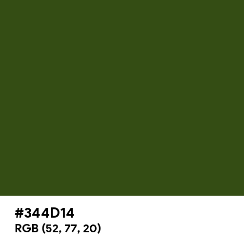 Army Green (Hex code: 344D14) Thumbnail