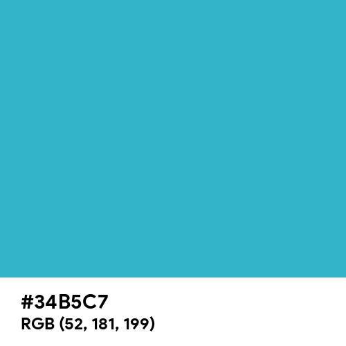 Maximum Blue Green (Hex code: 34B5C7) Thumbnail