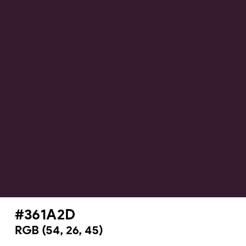 Dark Purple (Hex code: 361A2D) Thumbnail