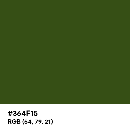 Army Green (Hex code: 364F15) Thumbnail
