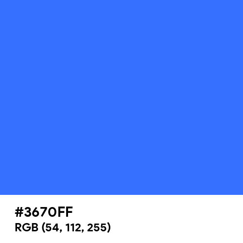 Ultramarine Blue (Hex code: 3670FF) Thumbnail