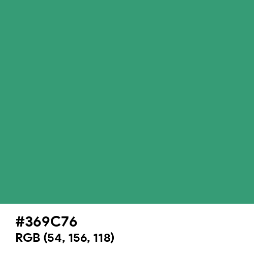 Medium Sea Green (Traditional) (Hex code: 369C76) Thumbnail