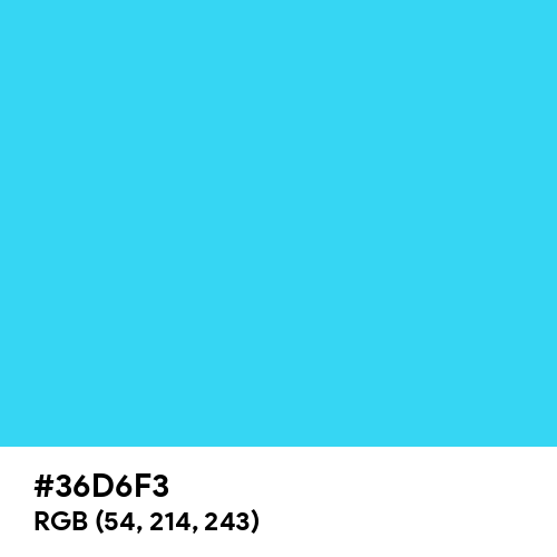 Turquoise (Hex code: 36D6F3) Thumbnail