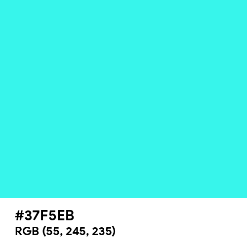 Fluorescent Blue (Hex code: 37F5EB) Thumbnail