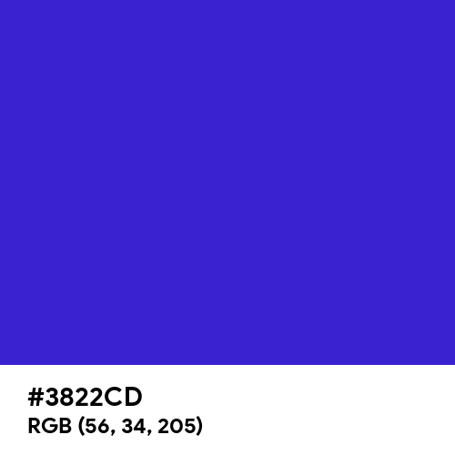 Rich Blue (Hex code: 3822CD) Thumbnail