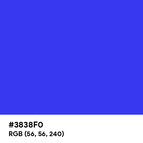 Blue Bonnet (Hex code: 3838F0) Thumbnail