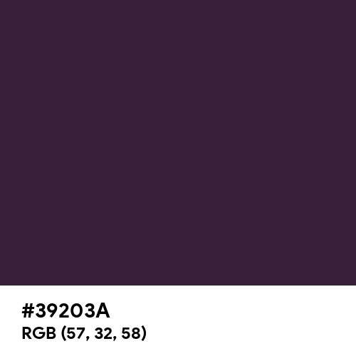 Dark Purple (Hex code: 39203A) Thumbnail