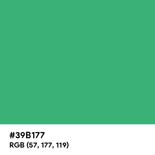 Caribbean Green (Hex code: 39B177) Thumbnail