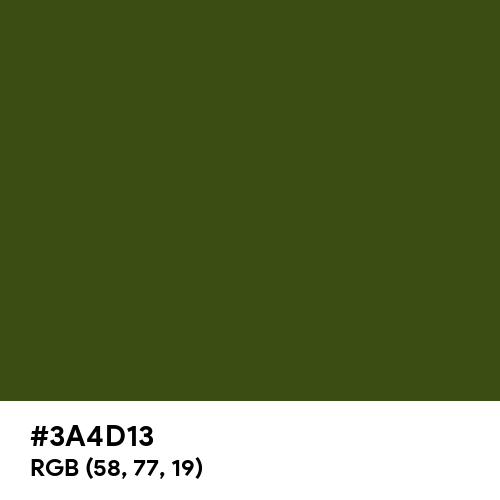 Army Green (Hex code: 3A4D13) Thumbnail