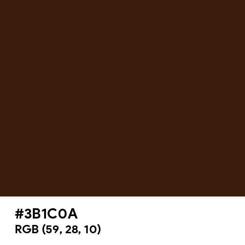 Dark Coffee Brown (Hex code: 3B1C0A) Thumbnail
