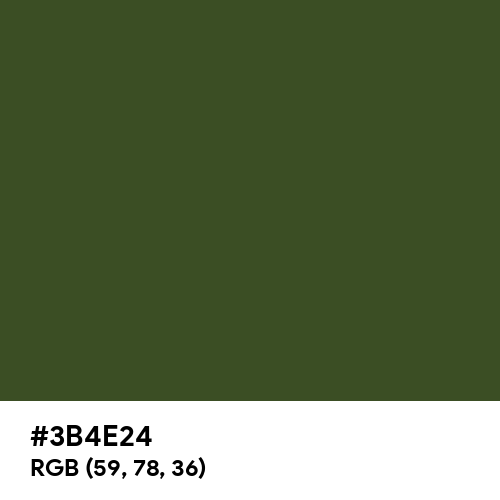 Army Green (Hex code: 3B4E24) Thumbnail