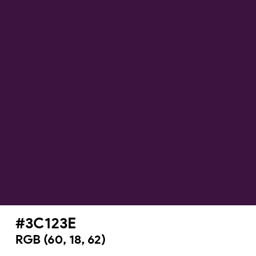 Dark Purple (Hex code: 3C123E) Thumbnail