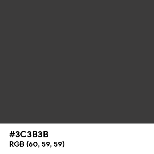 Black Olive (Hex code: 3C3B3B) Thumbnail