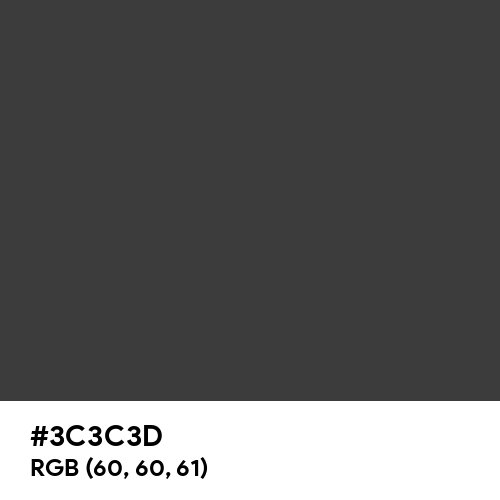 Black Olive (Hex code: 3C3C3D) Thumbnail