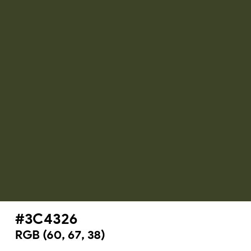 Kombu Green (Hex code: 3C4326) Thumbnail