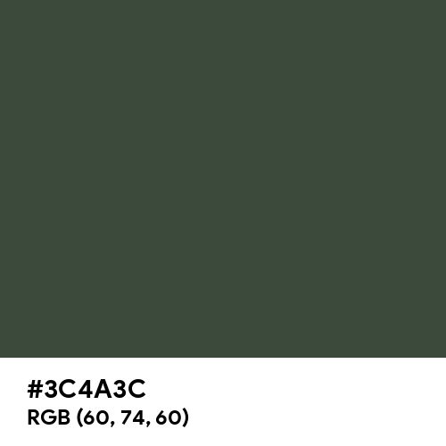 Rifle Green (Hex code: 3C4A3C) Thumbnail