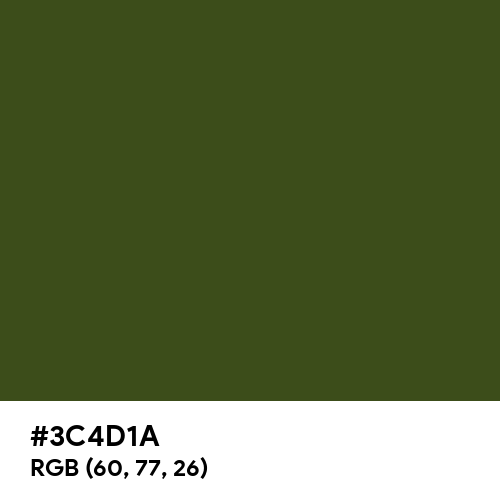 Army Green (Hex code: 3C4D1A) Thumbnail