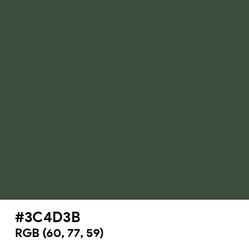 Rifle Green (Hex code: 3C4D3B) Thumbnail