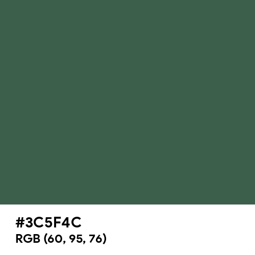 Gray-Asparagus (Hex code: 3C5F4C) Thumbnail