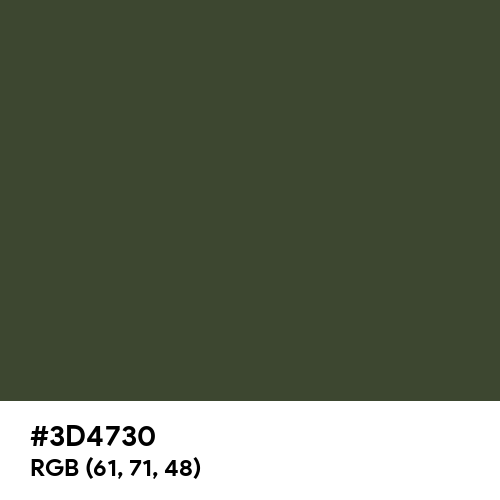 Kombu Green (Hex code: 3D4730) Thumbnail