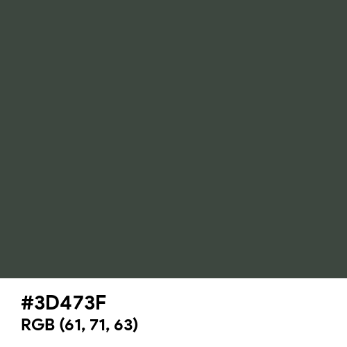 Rifle Green (Hex code: 3D473F) Thumbnail