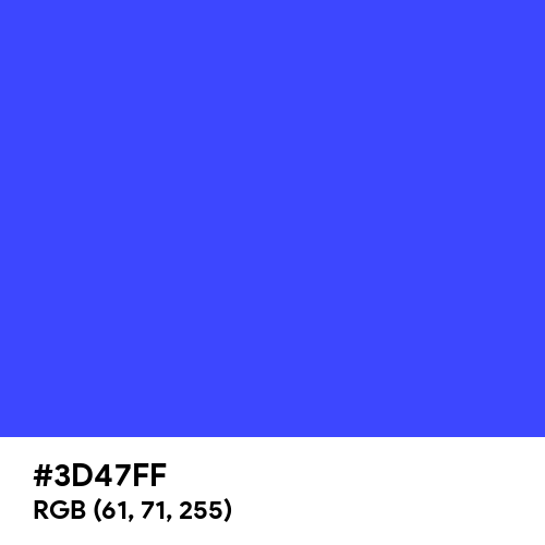 Ultramarine Blue (Hex code: 3D47FF) Thumbnail