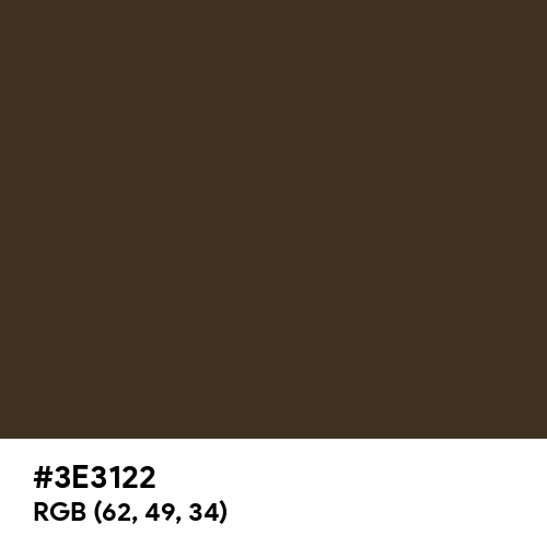 Musket Brown (Hex code: 3E3122) Thumbnail
