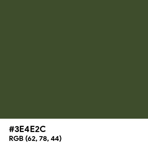 Rifle Green (Hex code: 3E4E2C) Thumbnail